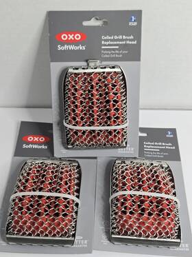 21219400 Oxo International Ltd Softworks Grilling Coiled Grill Brush Replacement Head - Lot Of 3