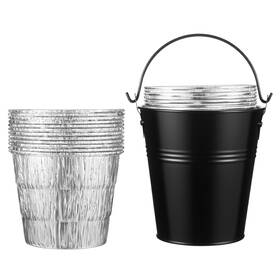 Byleom7s Pafeooui 708830 1 15-pack Grease Bucket Liners And Replacement Drip Black Silver