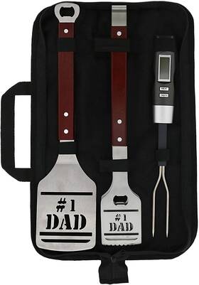 Panoware 313026465419 Bbq Grill Tools Set For Dad 4 Piece Number 1 Tongs Spatula