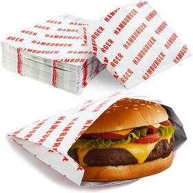 Paper Home And Restaurant Products 313099637614 Retro Grease Proof Burger Wrappers 50 Pk. Great Bpa Free Cookout Supply. Pro Qu