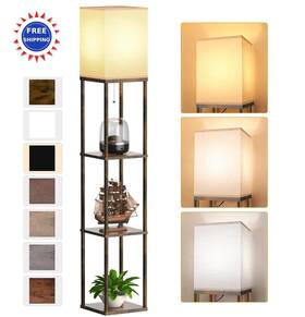 Pafp068az1 Partphoner Shelf Floor Lamp 3 Cct Led Shelves Living Room Display Organizer Nightstand