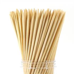Skewers-200-16-b Partyhippo 16 Inch Natural Bamboo Skewers 4mm Thick 200 Pack Bbq Kabob Sticks For Grillin