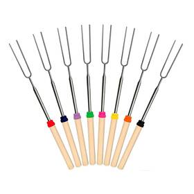 Peaceleaf 616050990293 Marshmallow Roasting Sticks 8pcs Extendable 32inch Long Metal Barbecue Skewer