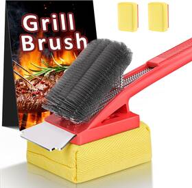 Bbq-rd01 Pepeng Bbq Grill Brush Scraper-removable Clearning Wire Bristles And 2 Steam