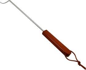 8541960046 Pepkicn 18 Inches Food Flipper - Stainless Steel Bbq Meat Turner Hook With Wooden Handle