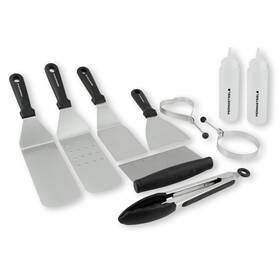 Permasteel 810050790765 10-pc Griddle Accessories Kit For Flat Top Grills Outdoor Tool Set With Spat