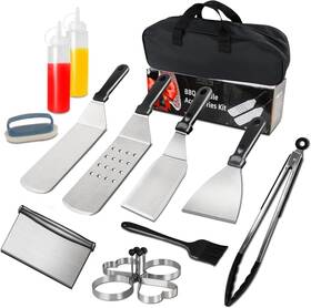 Pimbtpe 803668796168 Blackstone Compatible Griddle Tools 15pcs Stainless Steel Spatula And Basting Cov