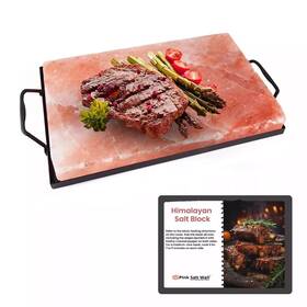 Sk-psb-cs-1 Pink Salt Bricks Himalayan Cooking Block 12x8x2 With Metal Tray For Grilling And Bbq