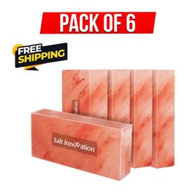 Psw-sbc-6a Pink Salt Wall 6 Himalayan Bricks 12 Inch X8 X2 Multipurpose For Cooking Spa Sauna