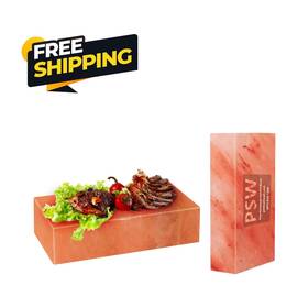 Psw-scb-2 Pink Salt Wall 2pcs Himalayan Cooking Block 8x4x2 Plate For Grilling Bbq