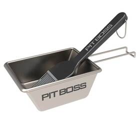 40966 Pit Boss Griddle Sauce Pot And Brush Stainless Steel Silicon Plastic