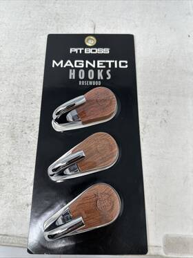 67339 Pit Boss Set Of 3 Nib Rosewood Magnetic Hooks/new/free Shipping