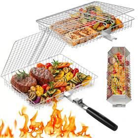 7618254-427aus Pitinnov Grill Baskets For Outdoor Grilling 3pcs With Removable Hand