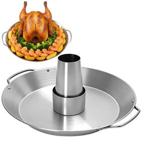 7646332 Pitinnov Beer Can Chicken Holder 13.8 Inch Stainless Steel Grill Bbq