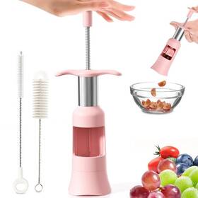 Piu-us-018 Piugeru Grape Cutter Tool Slicer Kitchen Gadget Cuts And Pink