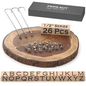 Pbi2025 Pkpkaut 26pcs Mini 1/2 Inch Branding Irons Alphabet Custom Wood Iron Personalized