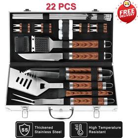 Gb-a01 Poligo 22pcs Heavy Duty Bbq Grill Accessories Set Stainless Steel Utensils With Case