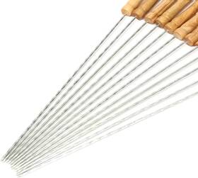 Xms157 Pop Baby Haksen 12 Pcs Skewers For Grilling Kabob With Wood Handle Reusable Bbq