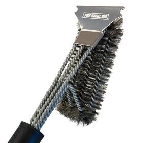 Pork Barrel Bbq 860010347324 Cast Iron Expert Grill Brush Grate Scrubber And Scraper - Safe Stainless Steel