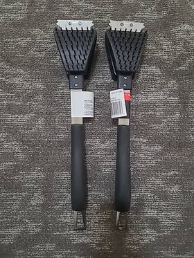 Private Brand Unbranded 313057915938 2x Universal 16.75 Inch Stainless Steel Grill Brush With Soft Grip Scraper Scrubbe