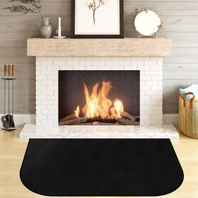 Hr-4224 Protalwell Fireproof Hearth Mat - D Shape 36 Inch X 24 Fire Resistant For Fireplaces And Wo