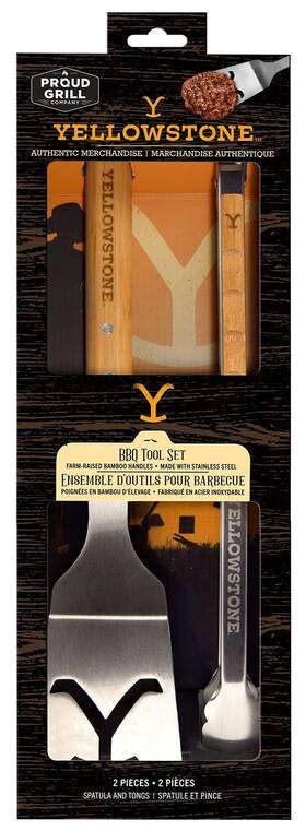 Proud Grill Company 827732000357 Y Yellowstone Bbq Tool Set 2 Pc Includes Spatula And Tongs Ideal