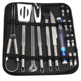Py02 Psythuor Bbq Grill Accessories Set Gift For Father Men Dad 19-piece Stainless Steel