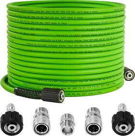 Pc18-1 Pwaccs Pressure Washer Hose 50 Ft X 1/4 Inch Ft/upgraded Fittings Green