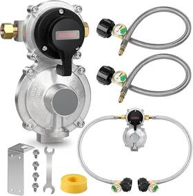 Pyxglaq 789344986309 Rv Propane Regulator 2 Tank Hoses Lp Gas 2-stage Auto Changeover Kit