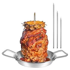 18-skj Qhome Barbecue Hack Vertical Skewers Stainless Tacos Al Pastor Skewer Stand For