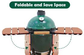 Quantfire 744110567090 New Big Green Egg Folding Side Shelves For Medium/large Egg. Composite Material
