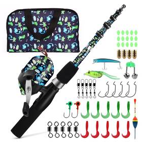 Qudrakast 481601404971 Kids Fishing Pole B-rawrr Dinosaur Set-carrier Bag 1.4m 4.59ft