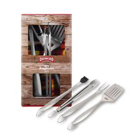 Quincho 850050025009 4-piece Bbq Tool Set - Stainless Steel Grilling Utensils Kit For Outdoor Barb