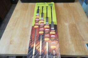 Quirky 814434017141 Slide And Serve Bbq Skewers Silver Stainless Steel Set Of 4