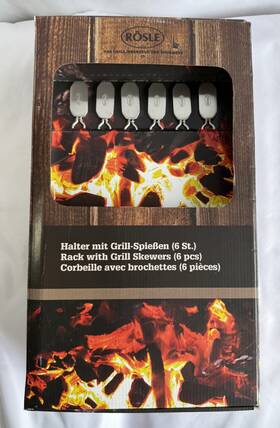 R Sle 004293250728 Stainless Steel 18-inch Kabob Rack With Grill Skewers New In Box