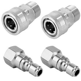 Coupler-07 Raincovo Pressure Washer Quick Connect Kit Swivel Fittings M22 14mm To 3/8 Inch