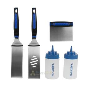 08826rz Razor 5 Piece Griddle Kit With Chopper/scraper 2 Spatulas Squeeze Bottles