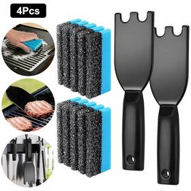 12207 Redtagtown 616361650879 4x Grill Scraper Cleaner Sponge Set With Grooves For George Foreman And Other