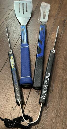Requipd 702921553114 Requip D Hockey Stick Bbq Set Tongs Spatula Turner Fork Stainless Pietrangelo