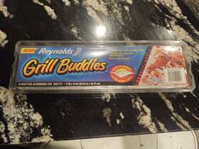 Reynolds 010900001458 Grill Buddies 8 Slotted Aluminum Foil Sheets Heavy Duty 12 Inch X 18 New