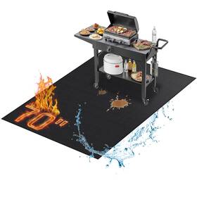 Dhugm70-48-bk-m Richie 70 X 48 Inch Large Under Grill Mats For Outdoor Double-sided Fireproof
