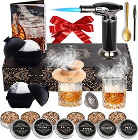 Ckg2022 Ritual Life Whiskey Smoker Kit - Cocktail With Torch 2 Glasses Ice Ba