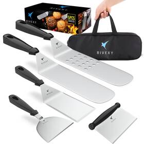 Sps5 Rivexy 5-pcs Premium Griddle Accessories Kit Ultimate Stainless Steel Flat Top Grill