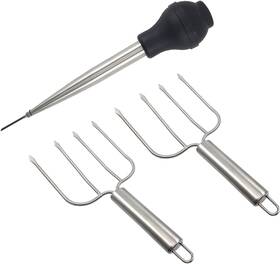 4335501777 Rocaware Thanksgiving Turkey Serving Set Stainless Steel Baster &lifter