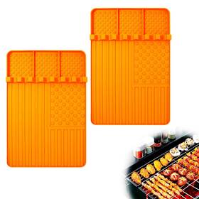 Rodnsurw 727387660244 2 Pcs Silicone Grill Mat Compatible With Blackstone Bbq Griddle Tools Wi