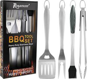 Romanticist 744110816747 4pc Heavy Duty Grill Accessories For Top Chef - Professional T
