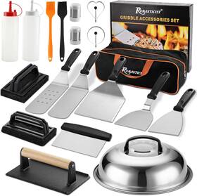 Cy001 Romanticist 19pcs Griddle Accessories Set - Flat Top Teppanyaki Spatula With