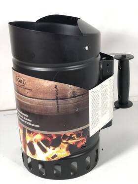 Rosle 004293250308 Rocky Mountain Goods Chimney Charcoal Starter - Wooden Handle With Heat Shield