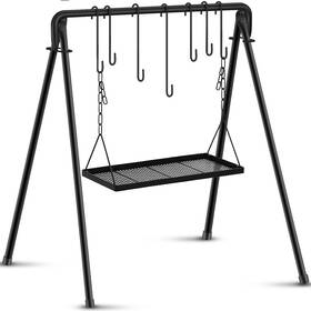 Xuu-rossesay-2224 Rossesay Campfire Swing Grill Stand Adjustable Cooking Hanging Rack With 8 Ho