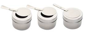Sm194 Rosseto 814592016376 3 Piece Multi-chef Stainless Steel Fuel Burner Holder Set 3-1/2 Inch Lengt
